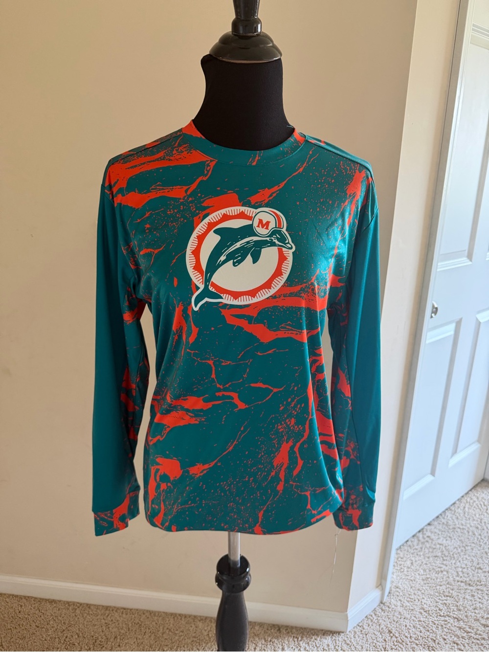 NFL Teal & Orange Splatter Crewneck Shirt